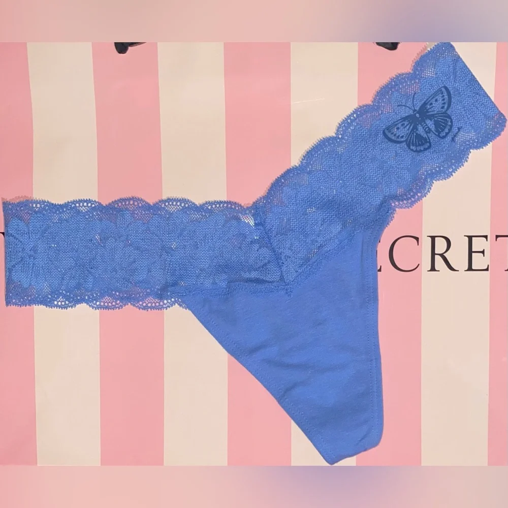Victoria’s Secret PINK panties Floral Lace Thong VS PINK lace panties butterfly